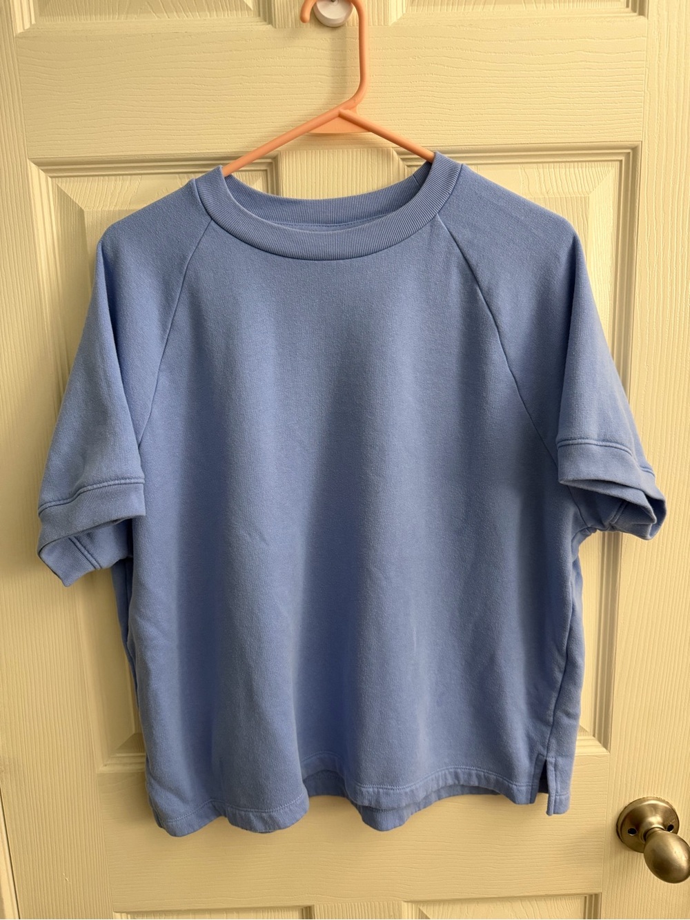 Women’s PINK Victoria's Secret Light Blue Short-Sleeve Hoodie-Style Top